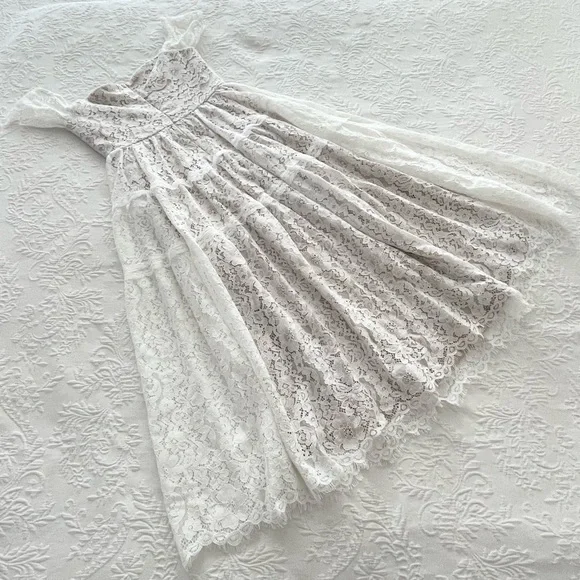 NWOT Lulus Absolutely Stunning White Lace Off-the-Shoulder Midi Dress Small - Picture 7 of 10